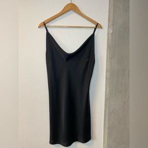 Black cowl neck dress